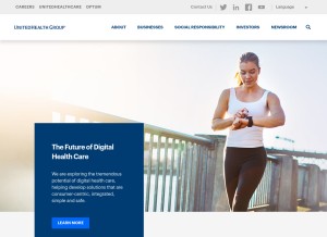 How uhg.com looks like on a tablet such as an iPad.