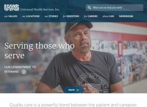 How uhsinc.com looks like on a tablet such as an iPad.