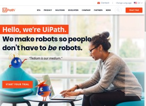 How uipath.com looks like on a tablet such as an iPad.