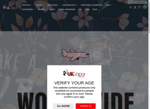 How ukvaporwaves.com looks like on a tablet such as an iPad.