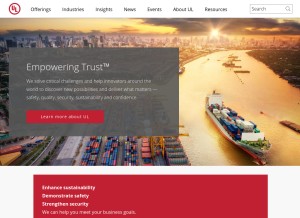 How ul.com looks like on a tablet such as an iPad.