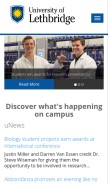 How uleth.ca looks like on a mobile device such as an iPhone.