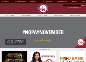 How ulm.edu looks like on a tablet such as an iPad.