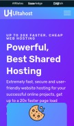 How ultahost.com looks like on a mobile device such as an iPhone.