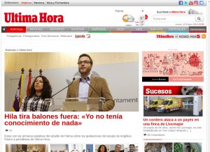 How ultimahora.es looks like on a tablet such as an iPad.