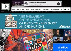 How ultimateclassicrock.com looks like on a tablet such as an iPad.