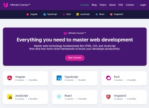 How ultimatecourses.com looks like on a tablet such as an iPad.