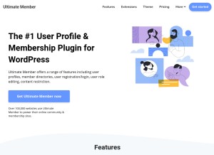 How ultimatemember.com looks like on a tablet such as an iPad.