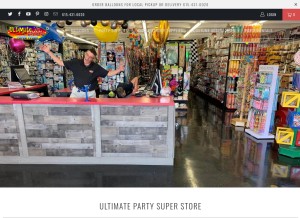 How ultimatepartysuperstores.com looks like on a tablet such as an iPad.