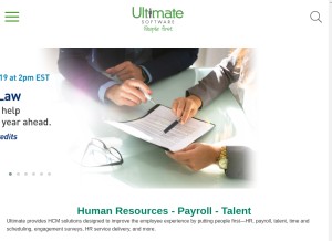 How ultimatesoftware.com looks like on a tablet such as an iPad.