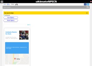 How ultimatespecs.com looks like on a tablet such as an iPad.