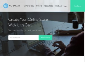 How ultracart.com looks like on a tablet such as an iPad.