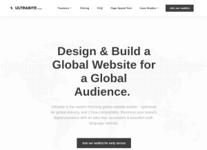 How ultrasite.com looks like on a tablet such as an iPad.