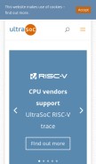 How ultrasoc.com looks like on a mobile device such as an iPhone.
