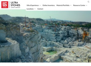 How ultrastones.com looks like on a tablet such as an iPad.