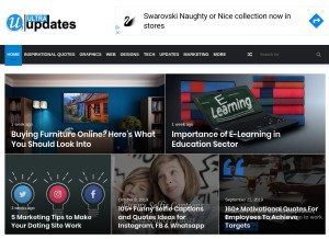 How ultraupdates.com looks like on a tablet such as an iPad.