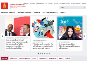 How um.dk looks like on a tablet such as an iPad.