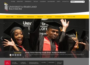 How umaryland.edu looks like on a tablet such as an iPad.