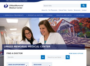 How umassmemorial.org looks like on a tablet such as an iPad.