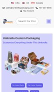 How umbrellapackaging.com looks like on a mobile device such as an iPhone.
