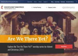 How umcdiscipleship.org looks like on a tablet such as an iPad.