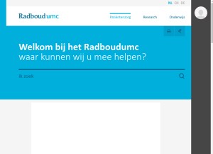 How umcn.nl looks like on a tablet such as an iPad.