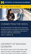How umdearborn.edu looks like on a mobile device such as an iPhone.