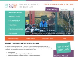 How umdurham.org looks like on a tablet such as an iPad.