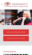 How umergencyapp.com looks like on a mobile device such as an iPhone.