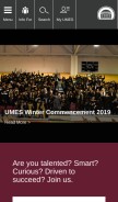 How umes.edu looks like on a mobile device such as an iPhone.