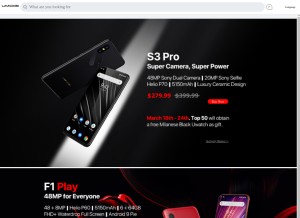 How umidigi.com looks like on a tablet such as an iPad.