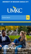 How umkc.edu looks like on a mobile device such as an iPhone.
