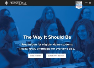 How umpi.edu looks like on a tablet such as an iPad.