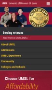 How umsl.edu looks like on a mobile device such as an iPhone.