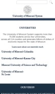 How umsystem.edu looks like on a mobile device such as an iPhone.
