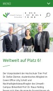 How umwelt-campus.de looks like on a mobile device such as an iPhone.