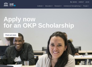 How un-ihe.org looks like on a tablet such as an iPad.