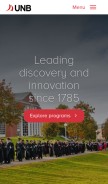 How unb.ca looks like on a mobile device such as an iPhone.