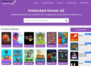 How unblockedgamesaz.net looks like on a tablet such as an iPad.