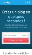 How unblog.fr looks like on a mobile device such as an iPhone.