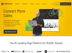 How unbounce.com looks like on a tablet such as an iPad.