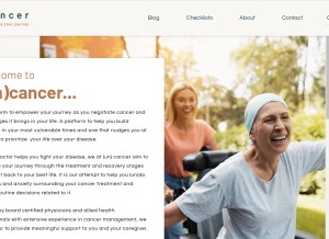 How uncancer.com looks like on a tablet such as an iPad.