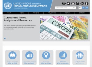 How unctad.org looks like on a tablet such as an iPad.