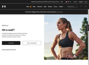 How underarmour.com looks like on a tablet such as an iPad.