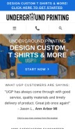 How undergroundshirts.com looks like on a mobile device such as an iPhone.