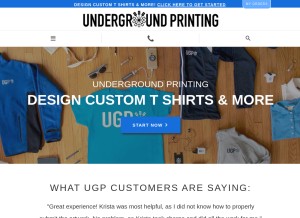 How undergroundshirts.com looks like on a tablet such as an iPad.