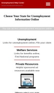 How unemploymentcom.com looks like on a mobile device such as an iPhone.