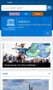 How unesco.org looks like on a mobile device such as an iPhone.