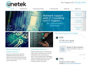 How unetek.com looks like on a tablet such as an iPad.
