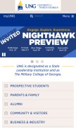 How ung.edu looks like on a mobile device such as an iPhone.